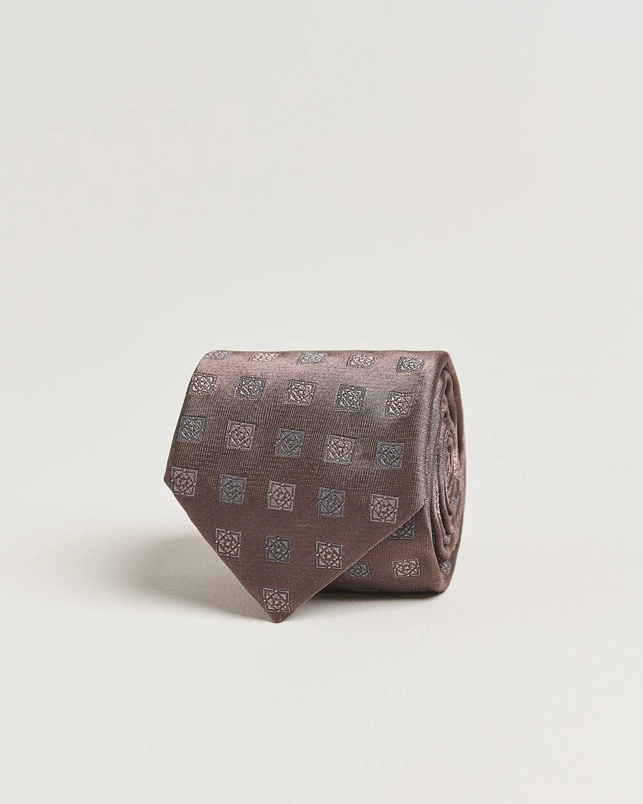 Herre | Slips | Brunello Cucinelli | Jacquard Silk Tie Dark Brown