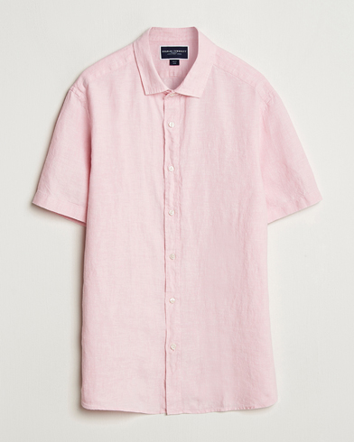 Herre | Nytt i butikken | Charles Tyrwhitt | Pure Linen Short Sleeve Slim Fit Shirt Pink