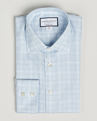 Herre | Charles Tyrwhitt | Charles Tyrwhitt | Egyptian Cotton Pow Check Shirt Green/Blue