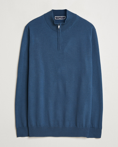 Herre | Klær | Charles Tyrwhitt | Pure Merino Zip Neck Jumper Petrol Blue