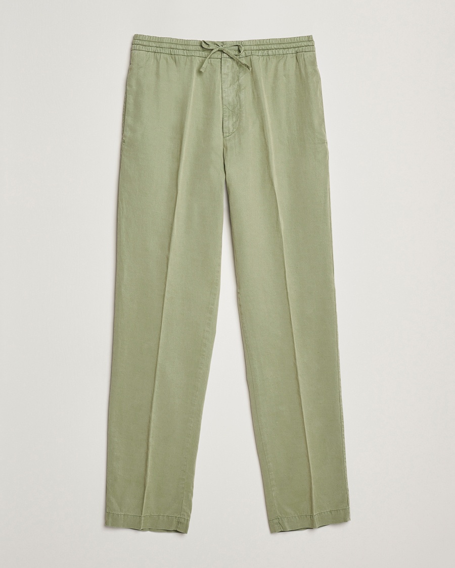 Herre | Linbukser | Canali | Drawstring Slacks Military Green
