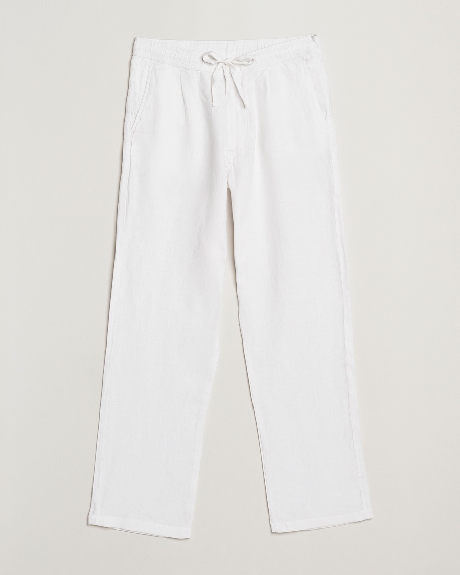 KnowledgeCotton Apparel Loose Linen Pants Bright White – Hvit