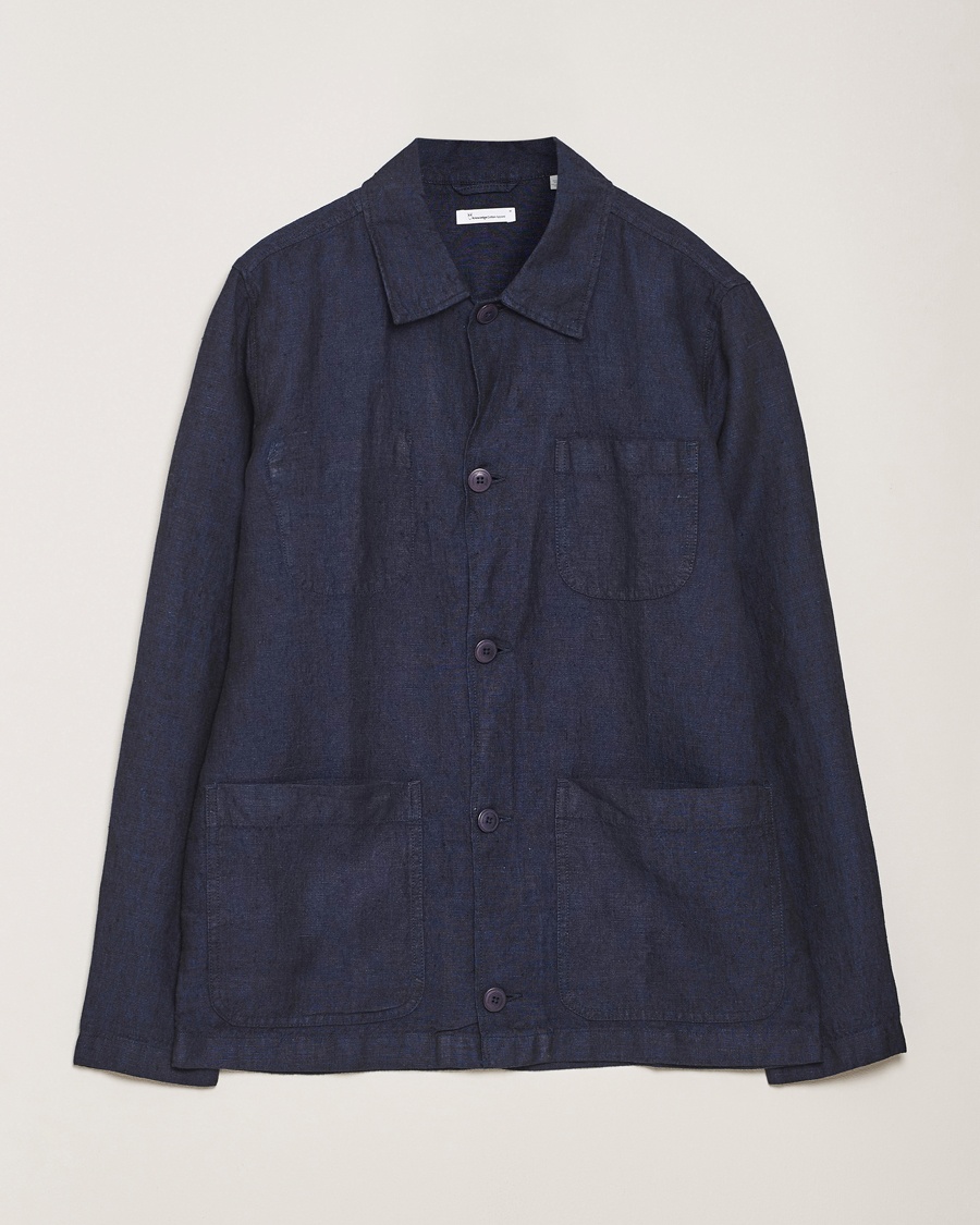 Herre | | KnowledgeCotton Apparel | Linen Overshirt Total Eclipse