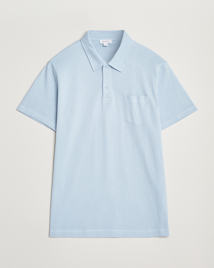 Herre | Sunspel | Sunspel | Riviera Polo Shirt Blue Mist