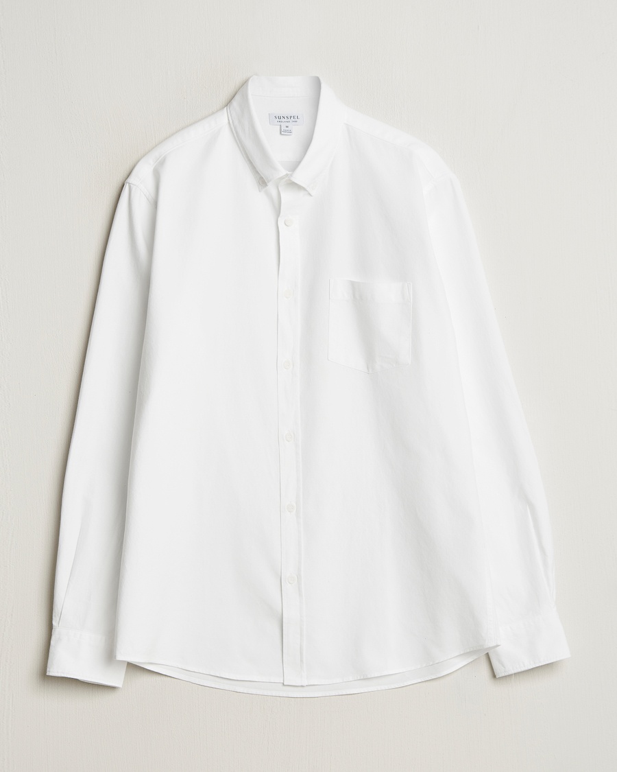 Sunspel Oxford Button Down Shirt White – Hvit