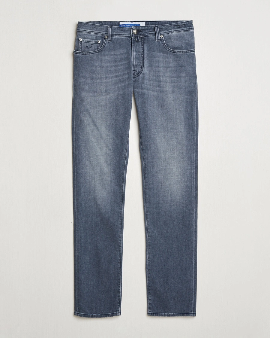 Herre | Grå jeans | Jacob Cohën | Bard Slim Fit Stretch Jeans Mid Grey