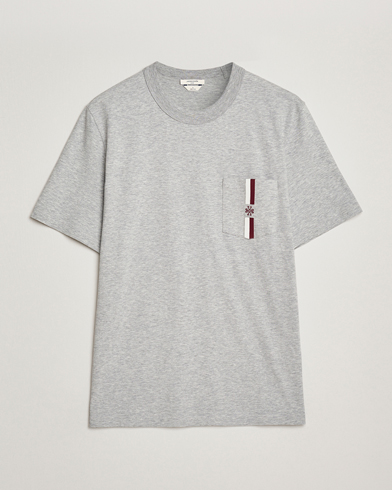 Jacob Cohën Cotton Stripe Logo Pocket T-Shirt Light Grey – Grå