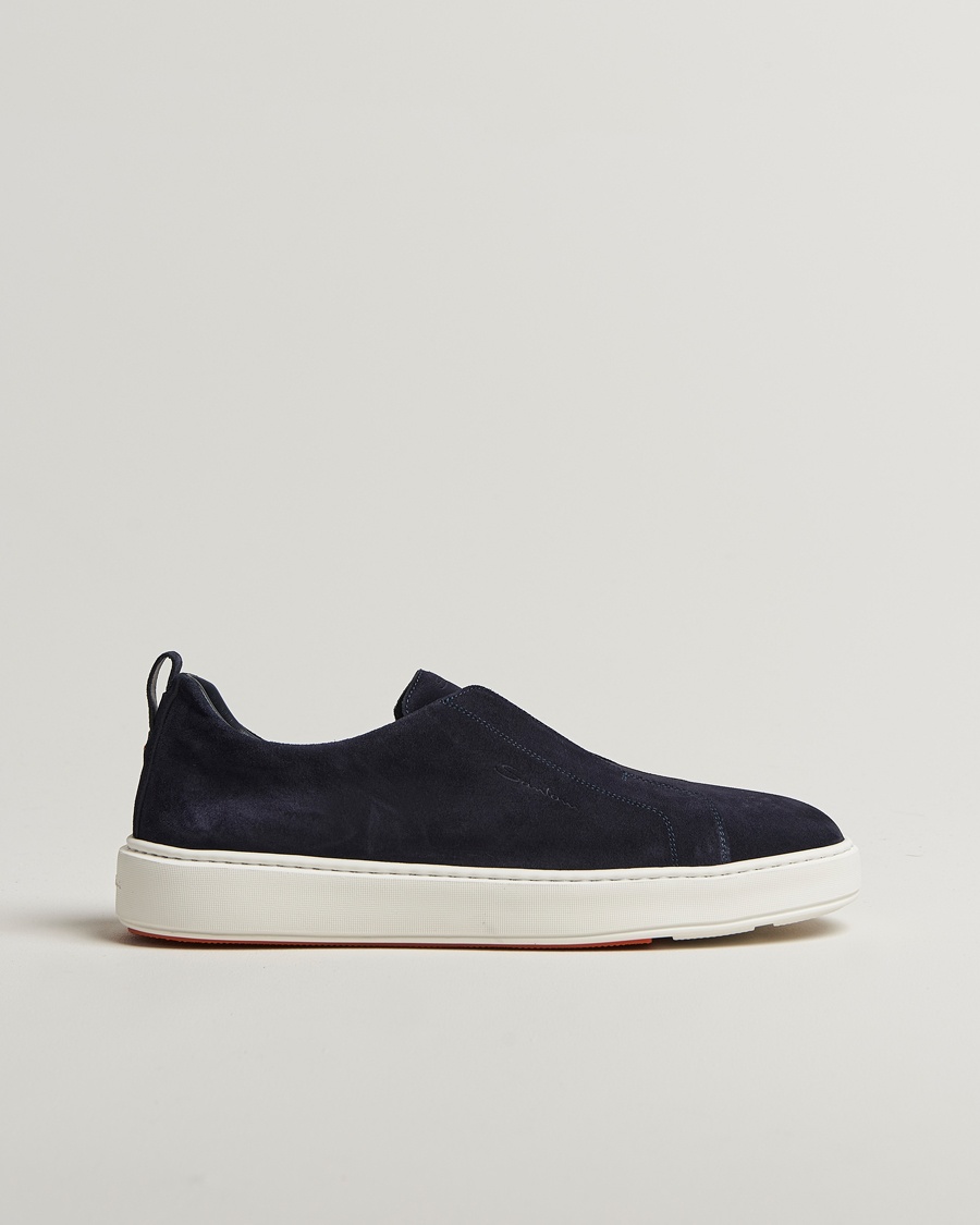 Herre | | Santoni | Cleanic No Lace Sneakers Navy Suede