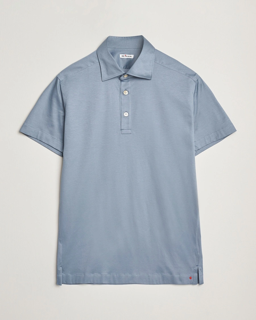 Herre | Pikéer | Kiton | Short Sleeve Jersey Polo Steel Blue