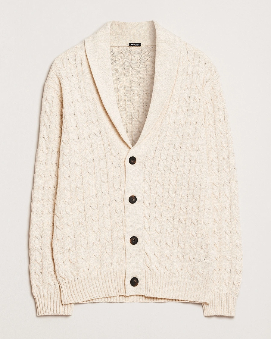 Herre | Kiton | Kiton | Shawl Collar Cardigan Beige