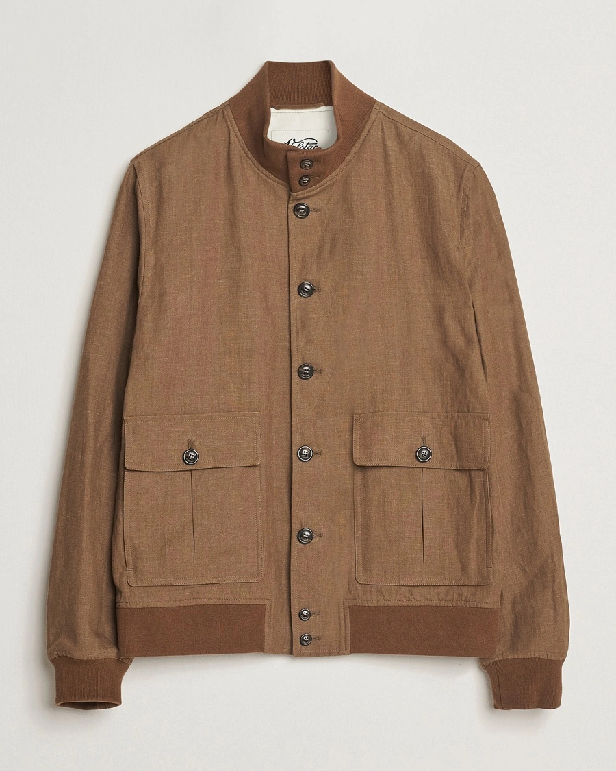 Herre | Bomberjakker | Valstar | Valstarino Linen Jacket Brown