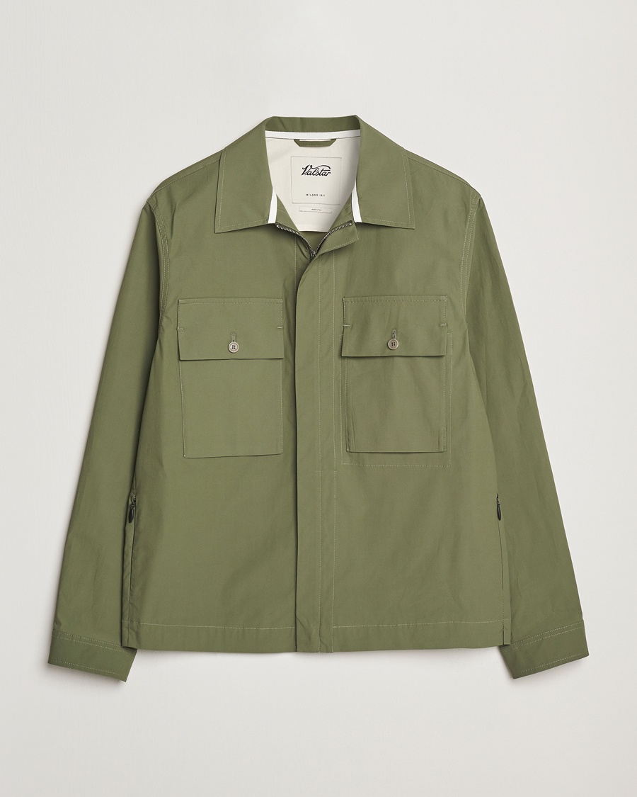 Herre | Jakker | Valstar | Cotton Poplin Shirt Jacket Green