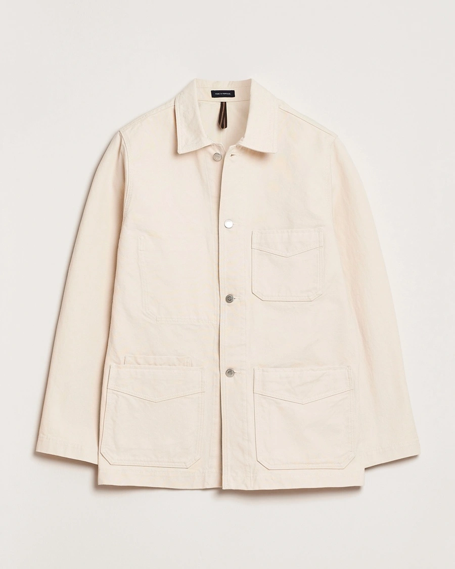 Herre | Jakker | Drake's | Duck Cotton Canvas Shore Jacket Natural