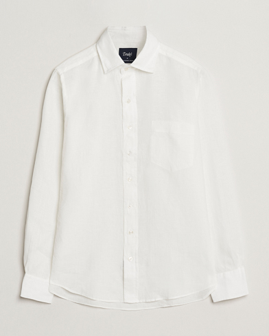 Drake's Linen Summer Shirt Ecru – Hvit