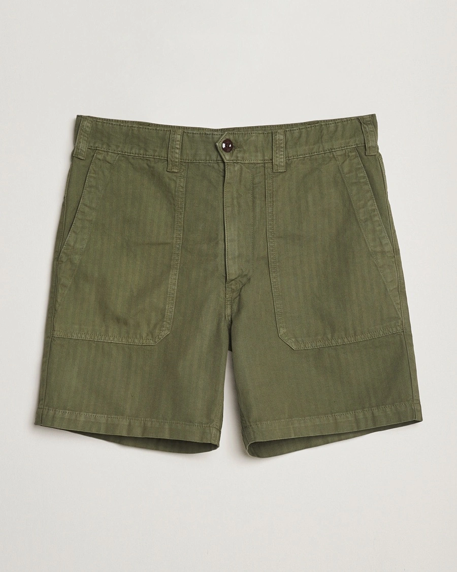 Herre | | Drake's | Fatigue Cotton Shorts Olive