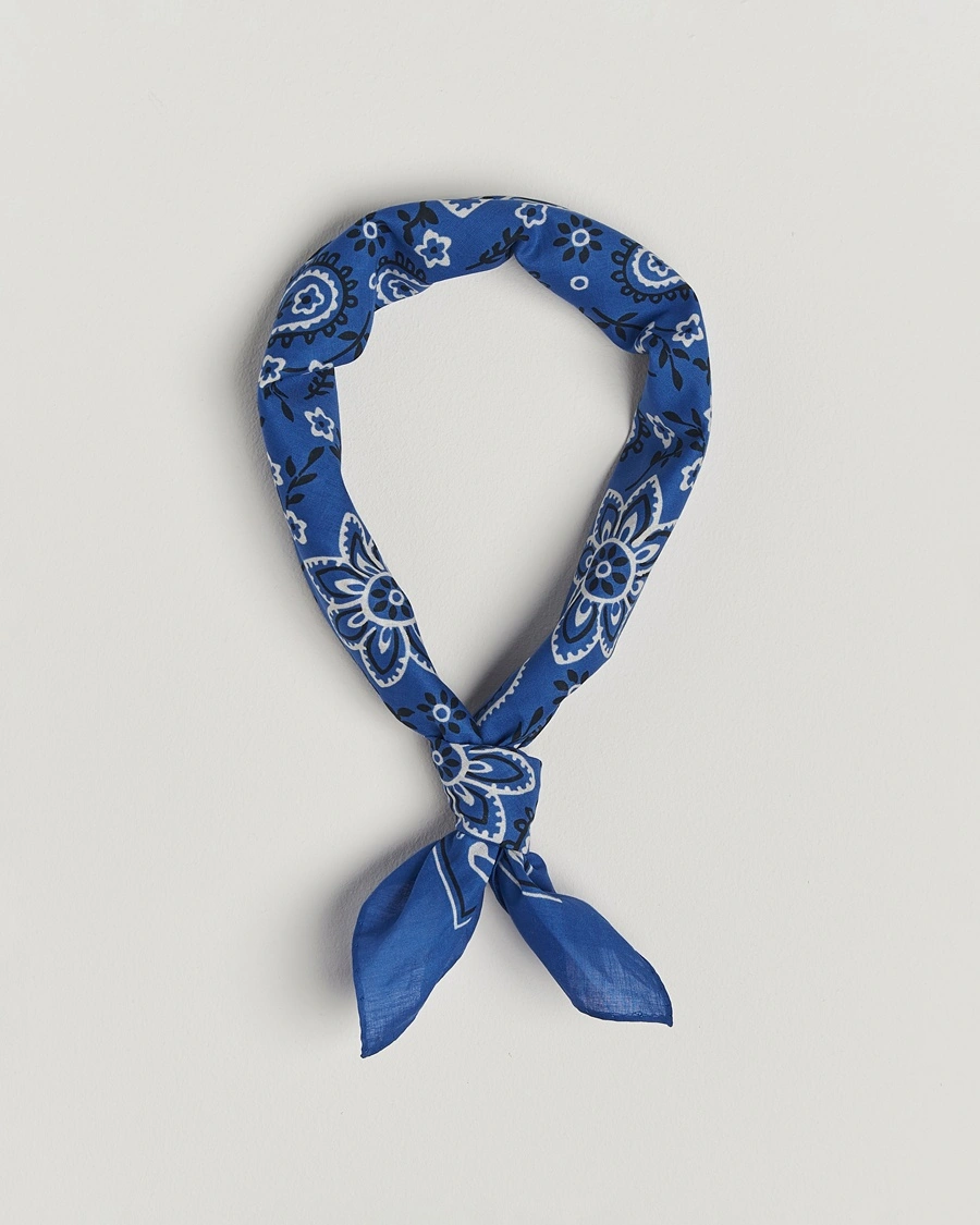 Herre | Scarves | Drake's | Classic Paisley Bandana Blue
