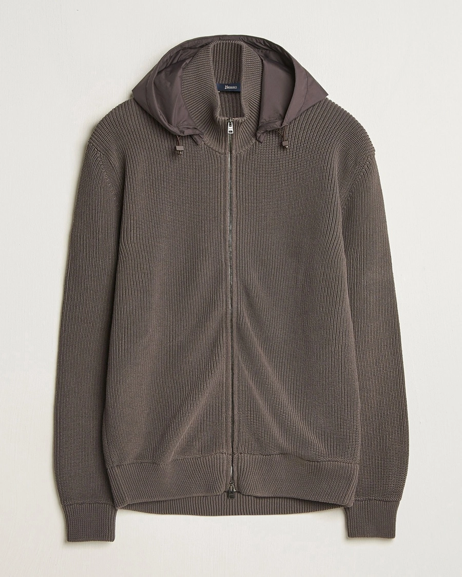 Herre | Lojalitetstilbud | Herno | Cotton Knit Hybrid Jacket Brown