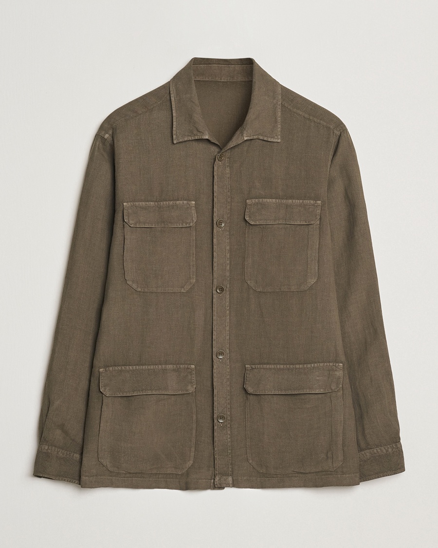 Herre | Overshirts | Herno | Linen Safari Jacket Military