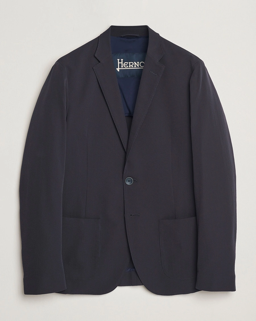 Herre | Dressjakker | Herno | Seersucker Blazer Navy