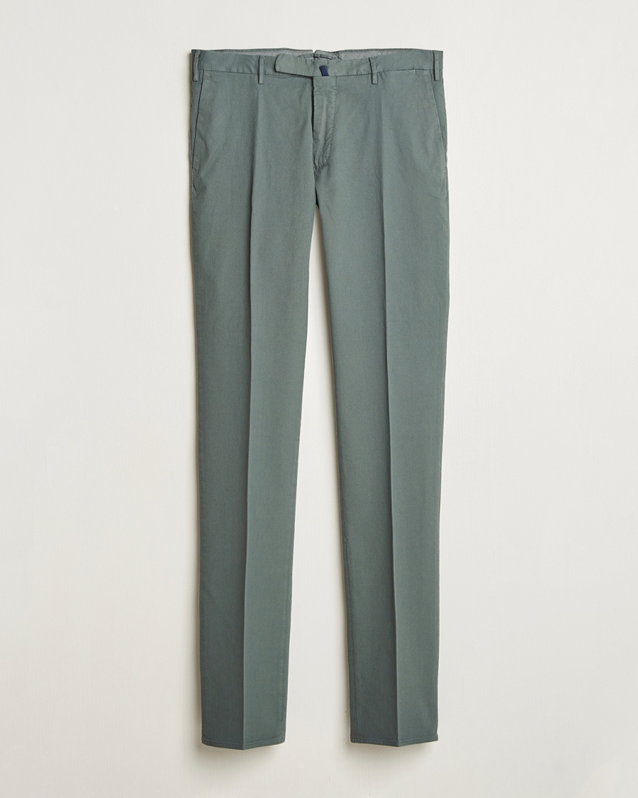 Herre | Incotex | Incotex | Slim Fit Micro Structure Cotton Chinos Green