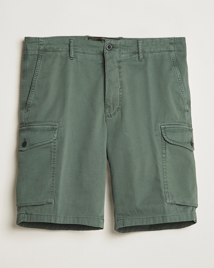 Herre | Incotex | Incotex | Cotton Cargo Shorts Bottle Green