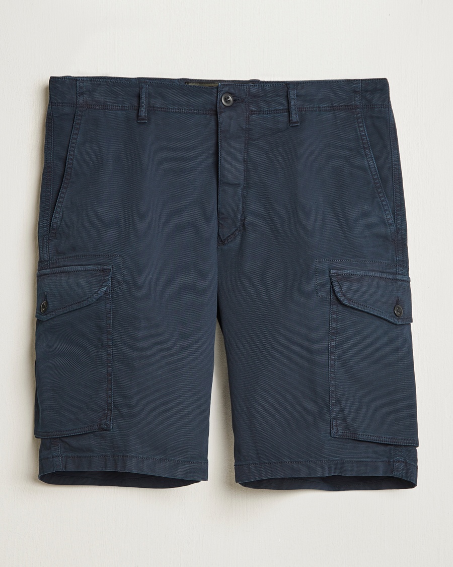 Herre | Incotex | Incotex | Cotton Cargo Shorts Navy