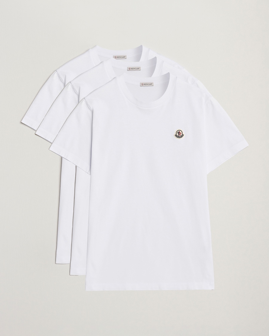 Herre | Flerpakning | Moncler | 3-pack Logo T-Shirts White