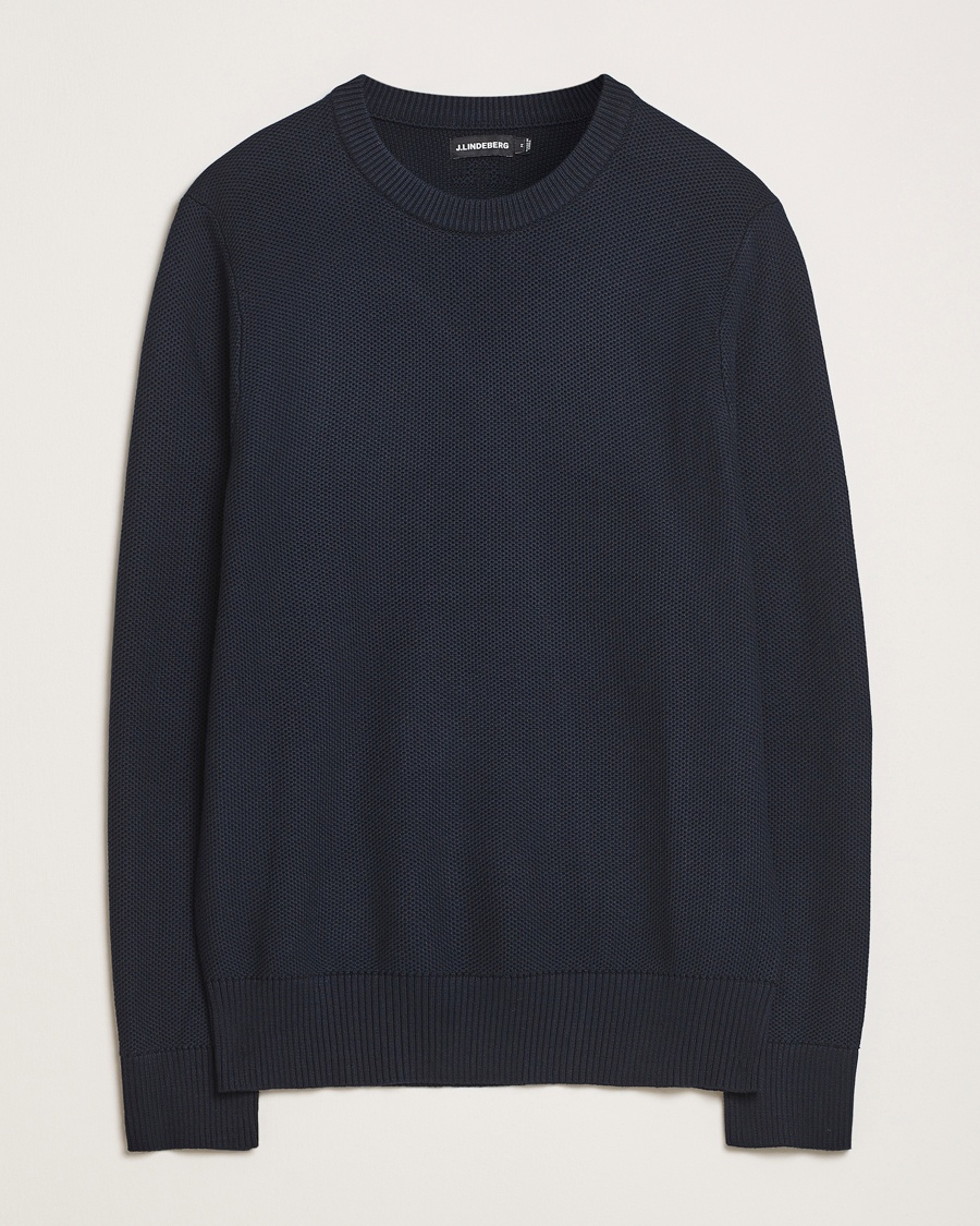 Herre | Strikkede gensere | J.Lindeberg | Arthur Organic Cotton Knit Navy