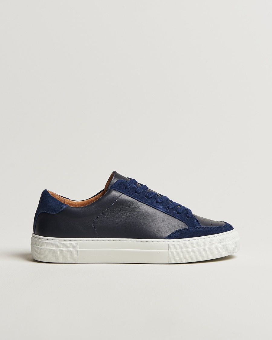 Herre | Tidsbegrenset sesongtilbud | J.Lindeberg | Art Signature Leather Sneaker Navy