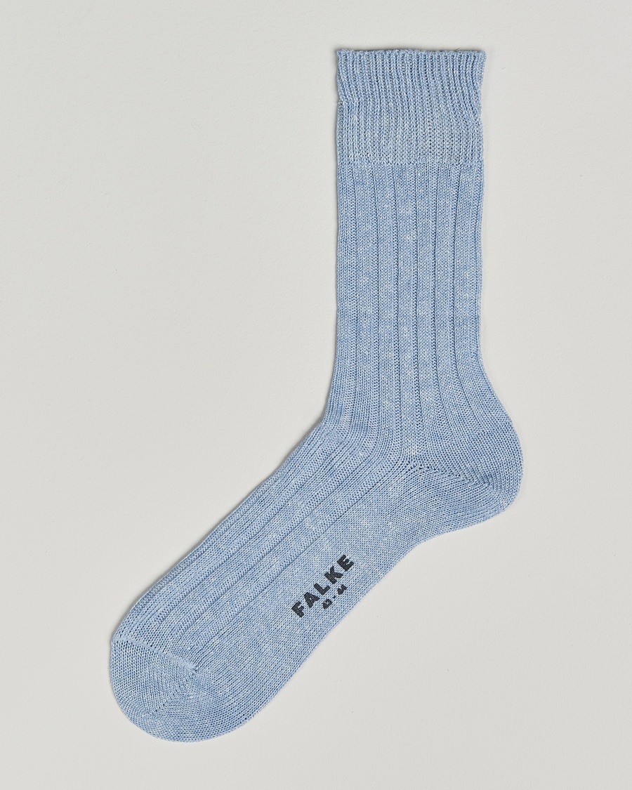 Herre | Falke | Falke | Bay Linen/Cotton Rib Sock Dream Blue