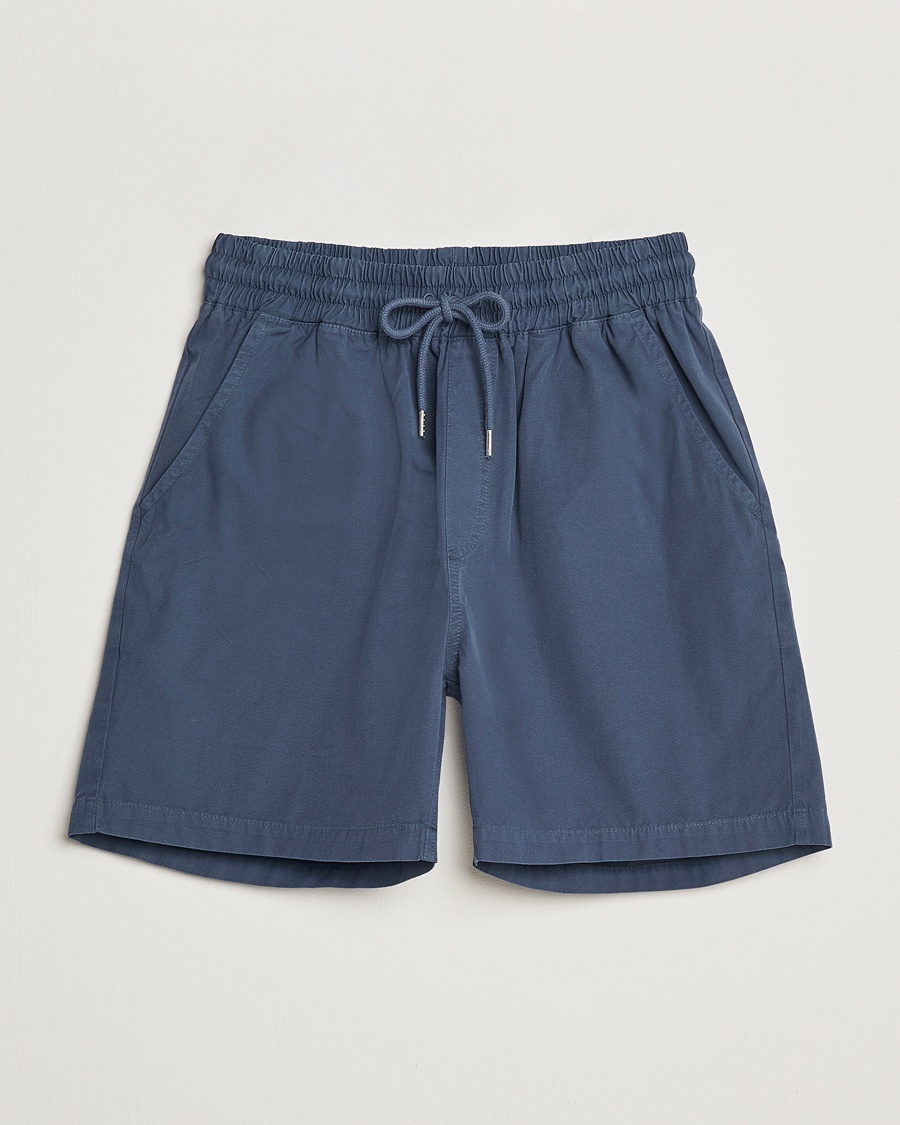 Colorful Standard Classic Organic Twill Drawstring Shorts Petrol Blue – Blå