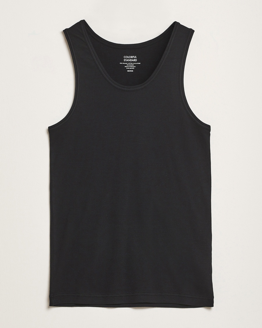 Herre | Trøyer | Colorful Standard | Organic Rib Tank Top Deep Black