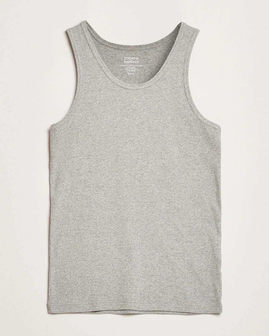 Colorful Standard Organic Rib Tank Top Heather Grey – Grå