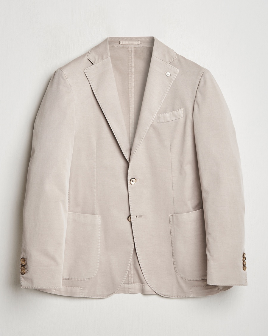 Herre | Bomullsblazer | L.B.M. 1911 | Jack Regular Fit Cotton Stretch Blazer Beige