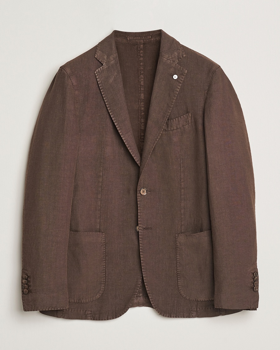 Herre | Dressjakker | L.B.M. 1911 | Jack Regular Fit Linen Blazer Dark Brown