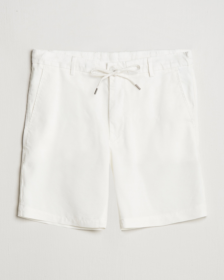 Herre | Drawstringshorts | BOSS BLACK | Kane Linen/Cotton Drawstring Shorts White