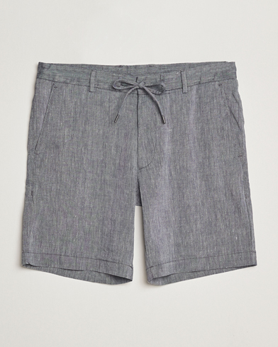 Herre | Drawstringshorts | BOSS BLACK | Kane Linen/Cotton Drawstring Shorts Dark Blue