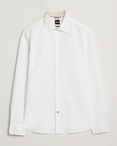 Herre | Klær | BOSS BLACK | Hal Cotton/Linen Contrast Shirt White
