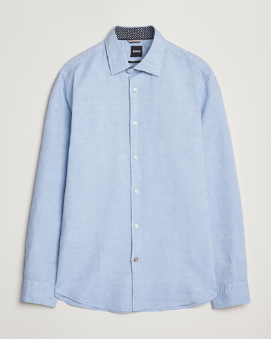 Herre | Klær | BOSS BLACK | Hal Cotton/Linen Contrast Shirt Light Blue