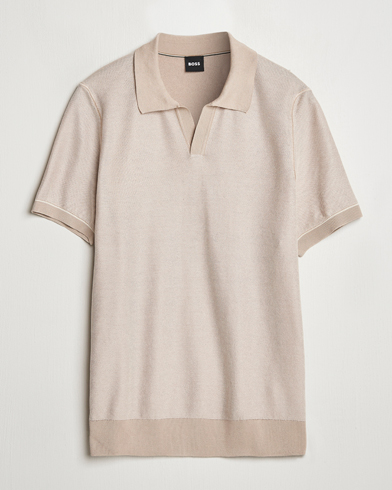 Herre | BOSS BLACK | BOSS BLACK | Jianluca Cotton/Lyocell Knitted Polo Open White