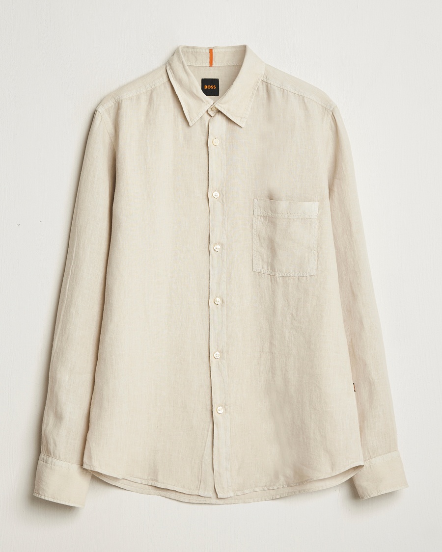 Herre | Klær | BOSS ORANGE | Relegant Linen Shirt Light Beige