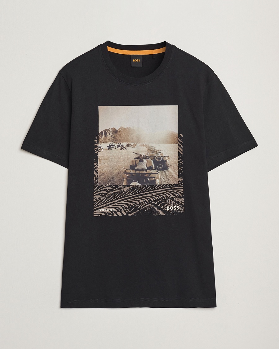 Herre | T-Shirts | BOSS ORANGE | Dunetrace Printed Crew Neck T-Shirt Black