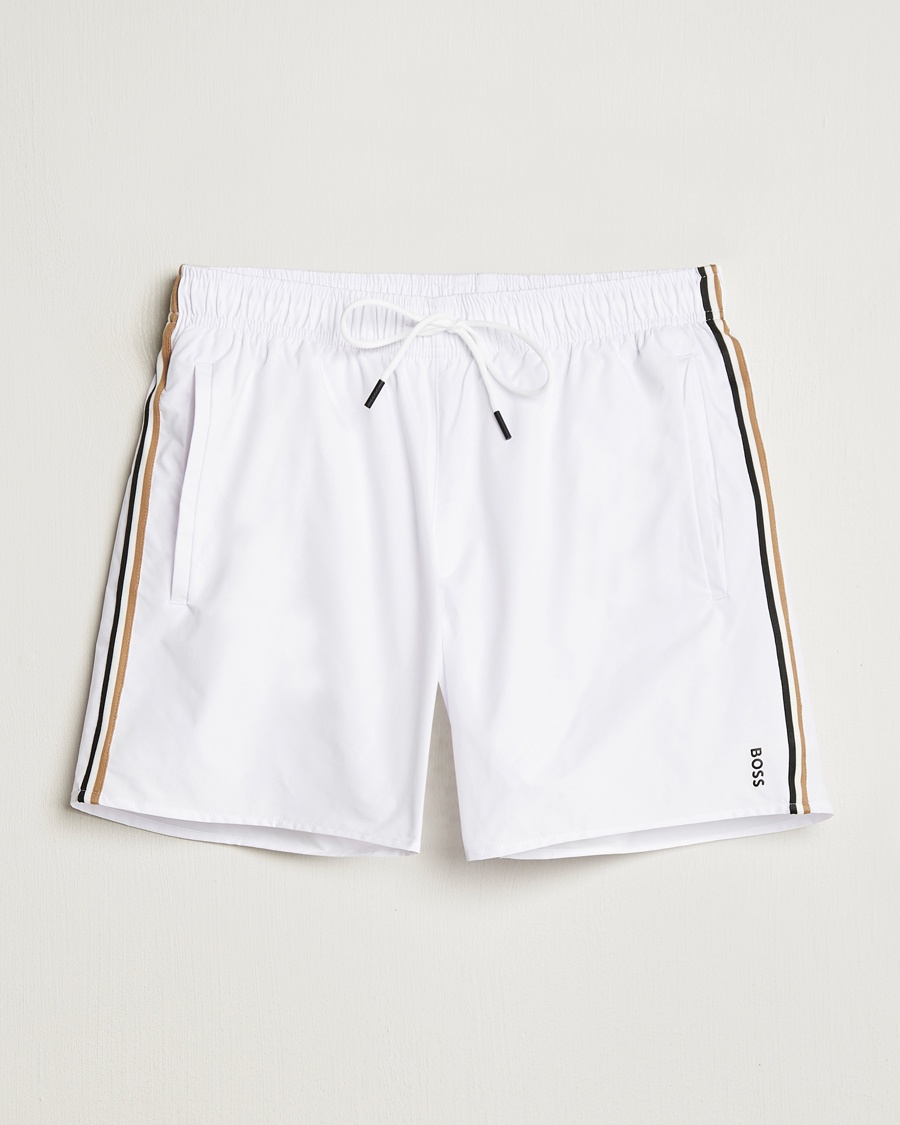 BOSS BLACK Iconic Swimshort White – Hvit