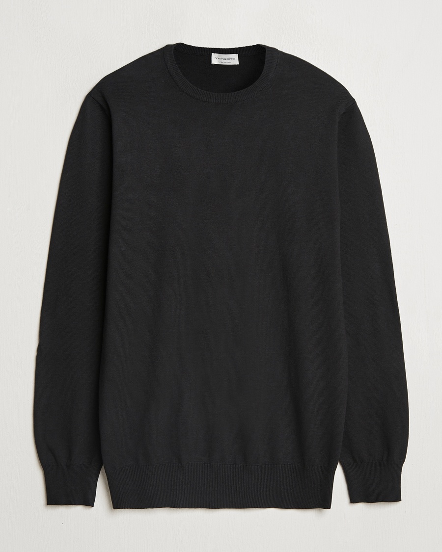 Morgano Supersoft Egyptian Cotton Crew Neck Black – Svart