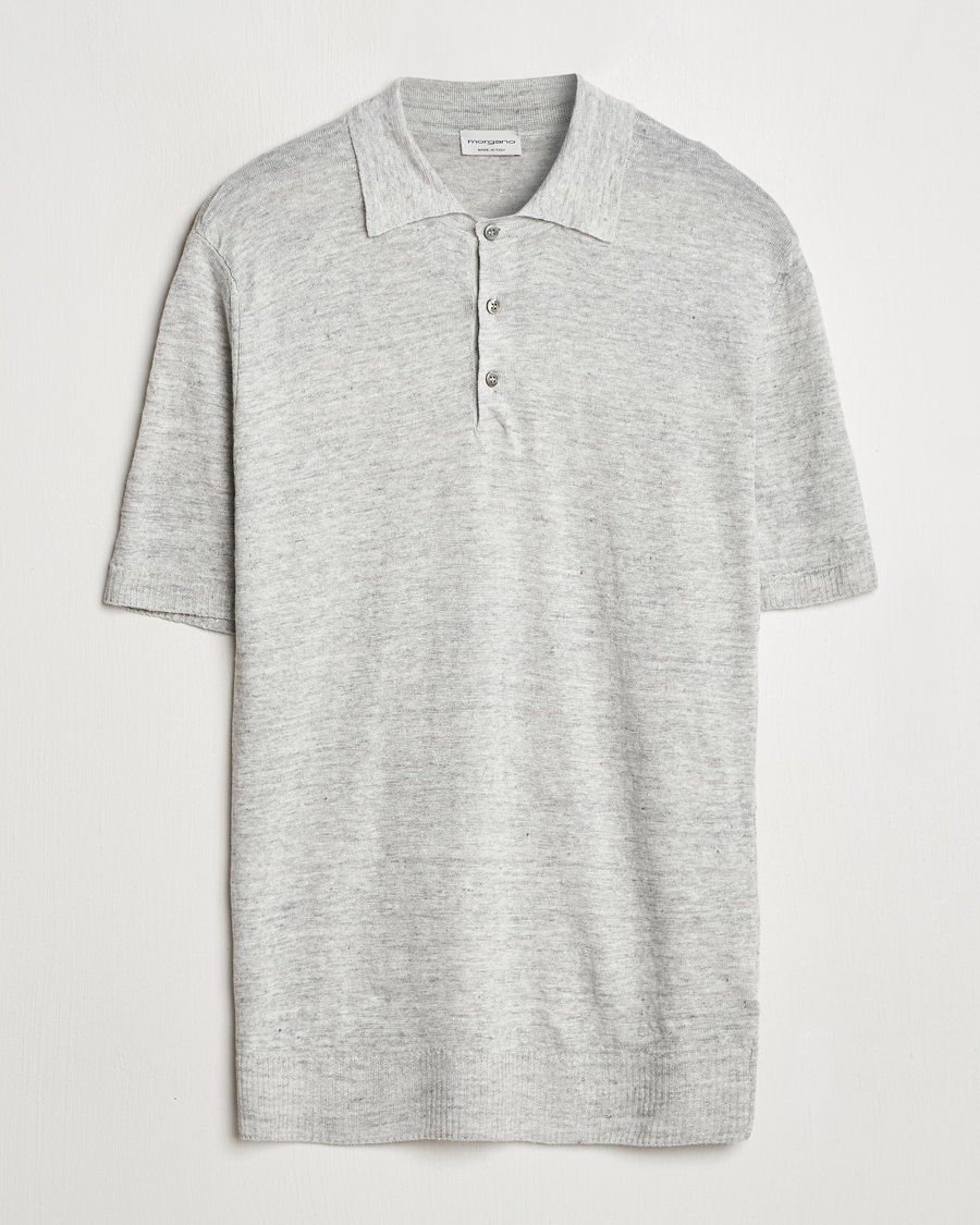 Herre | Italian Department | Morgano | Linen Polo Grey