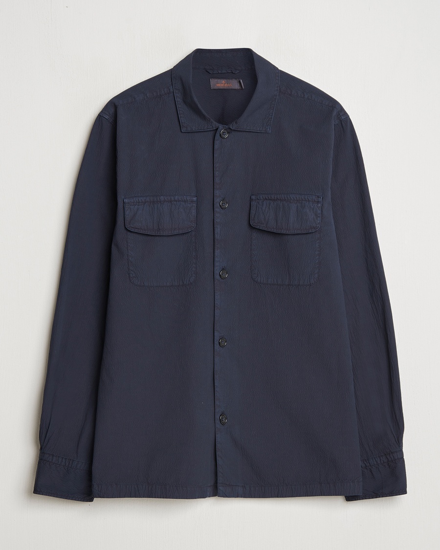 Herre | Overshirts | Morris | Seersucker Overshirt Blue
