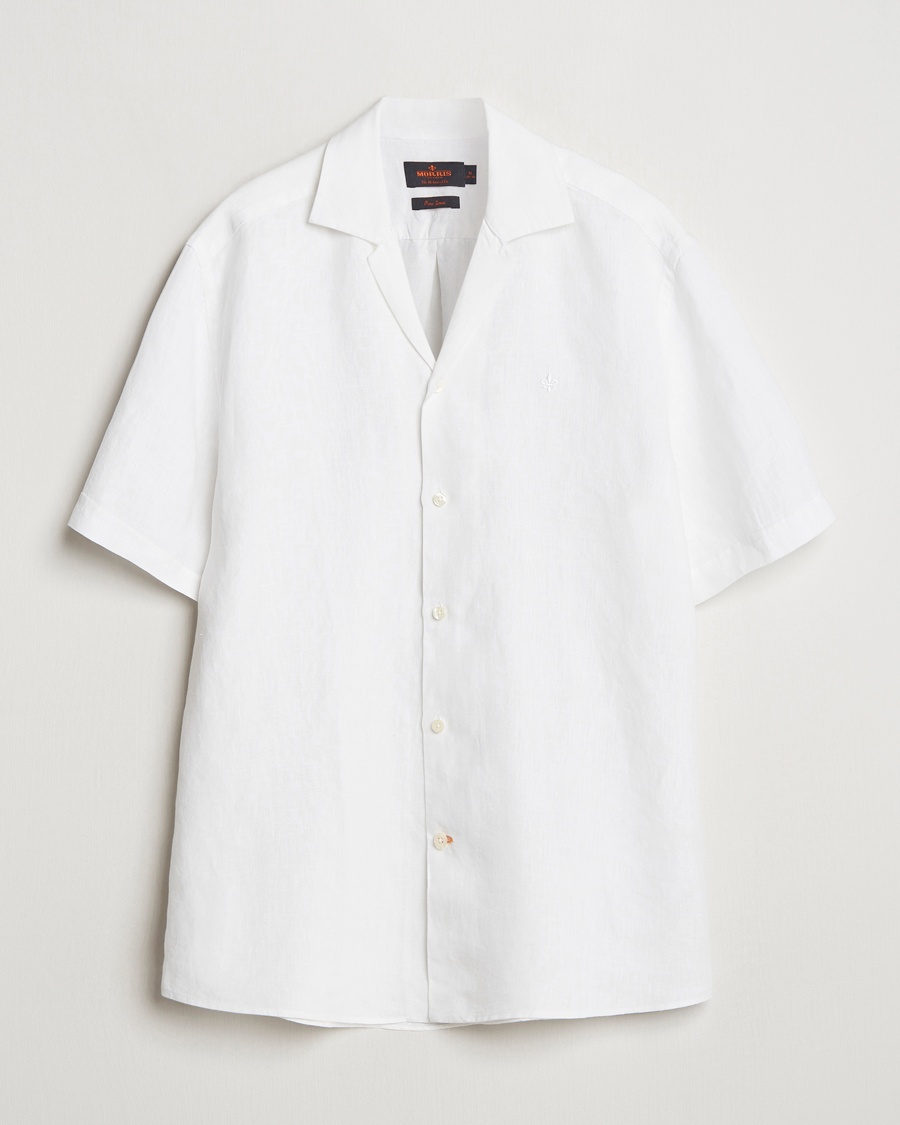 Herre | Kortermede skjorter | Morris | Resort Linen Shirt White