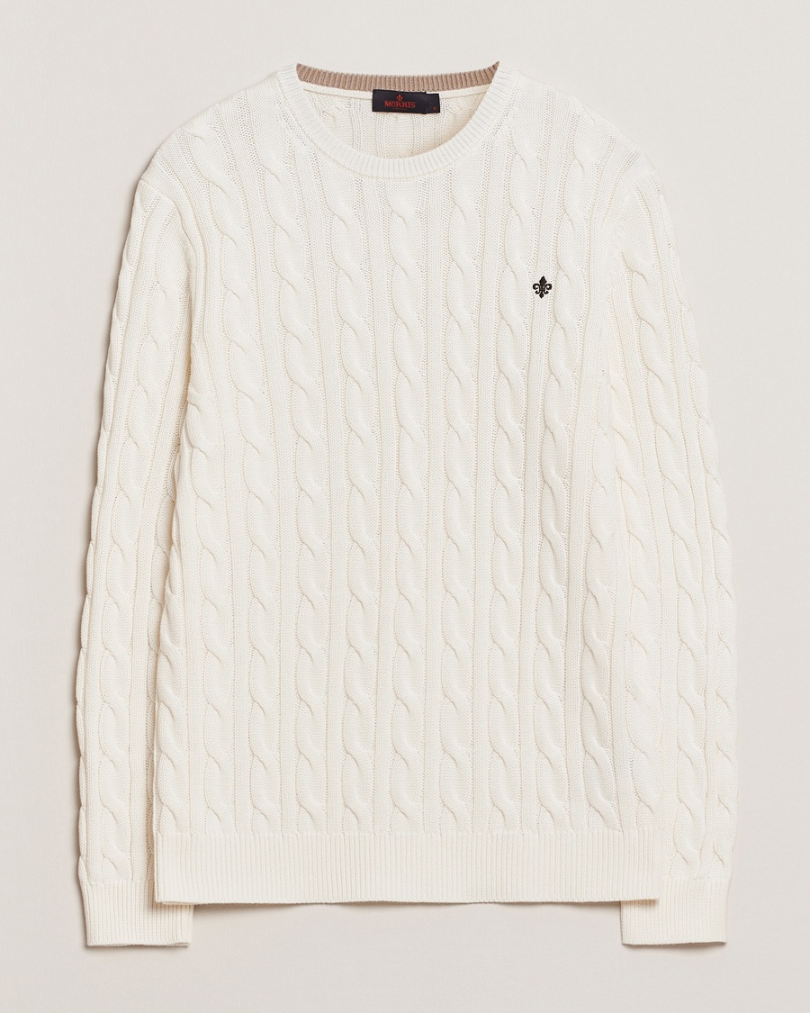 Herre | | Morris | Ethan Cable O-Neck Off White