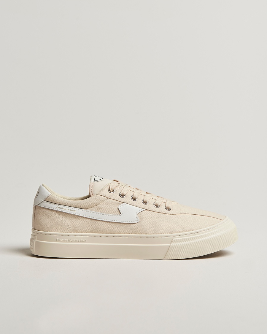 Herre | | Stepney Workers Club | Dellow S-Strike Cupsole Canvas Sneaker Ecru/White