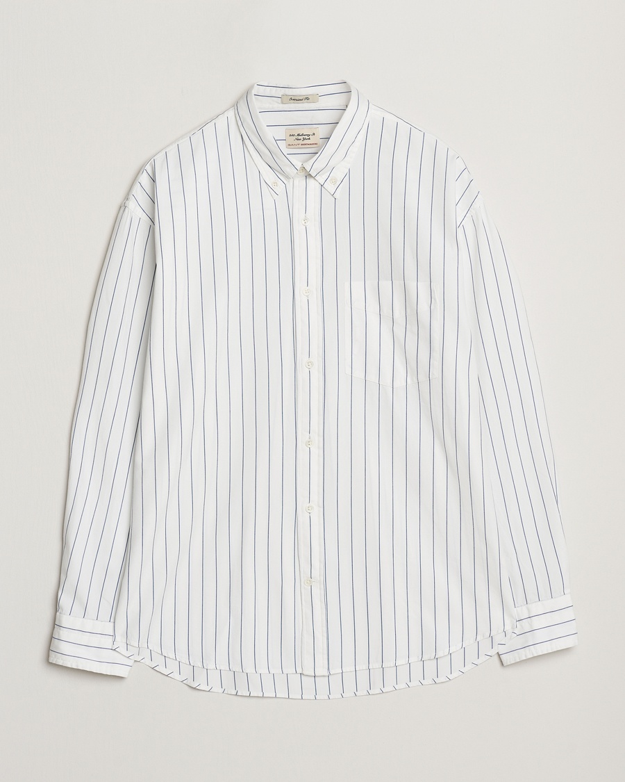 Herre | Oxfordskjorter | GANT 240 Mulberry Street | Oversized Dreamy Striped Oxford Shirt Eggshell